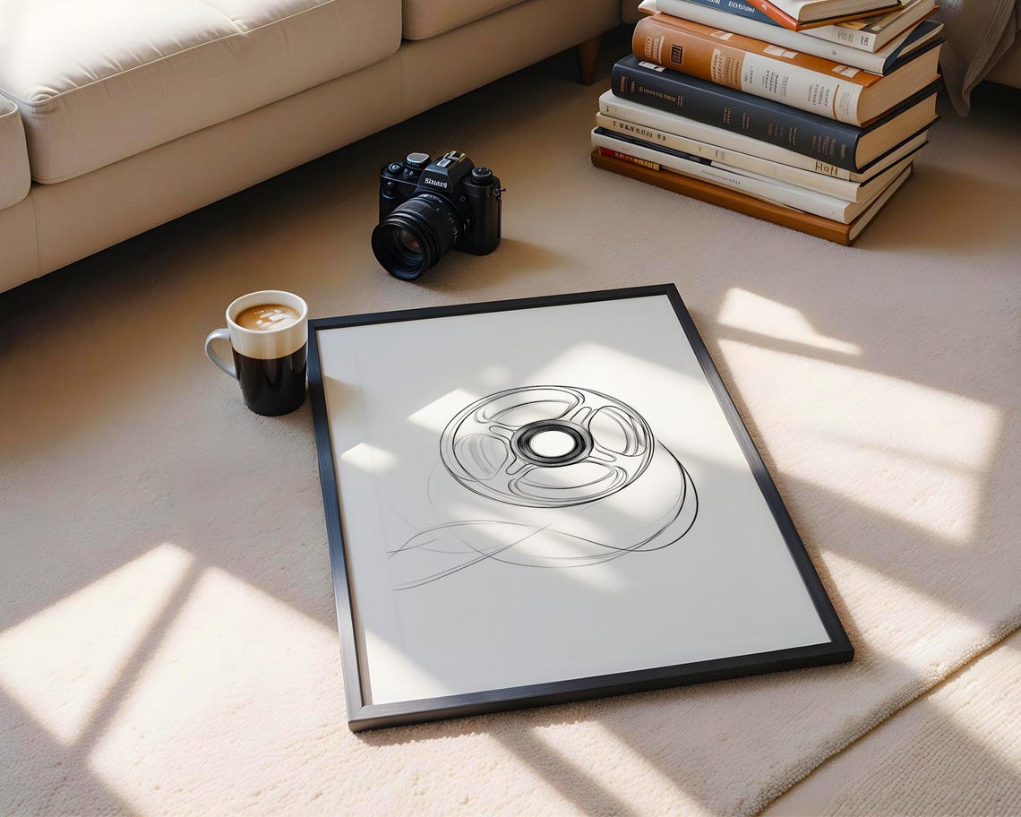 Abstract Black Coiled Line Sphere Modern Minimalist Artwork Poster - Image 5