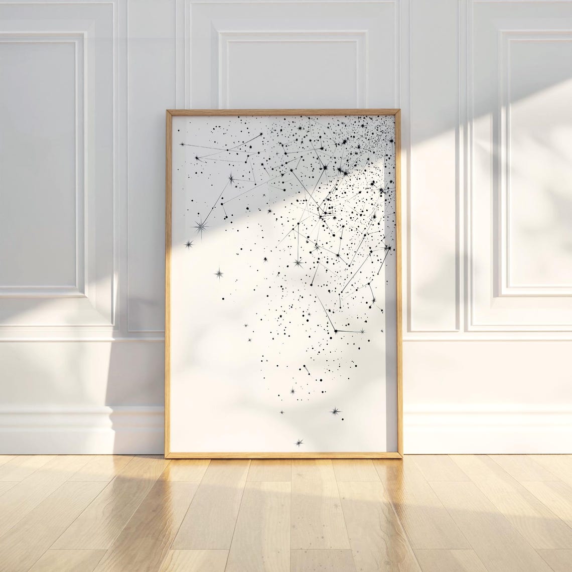 Starry Night Constellation Line Art Celestial Star Map Poster