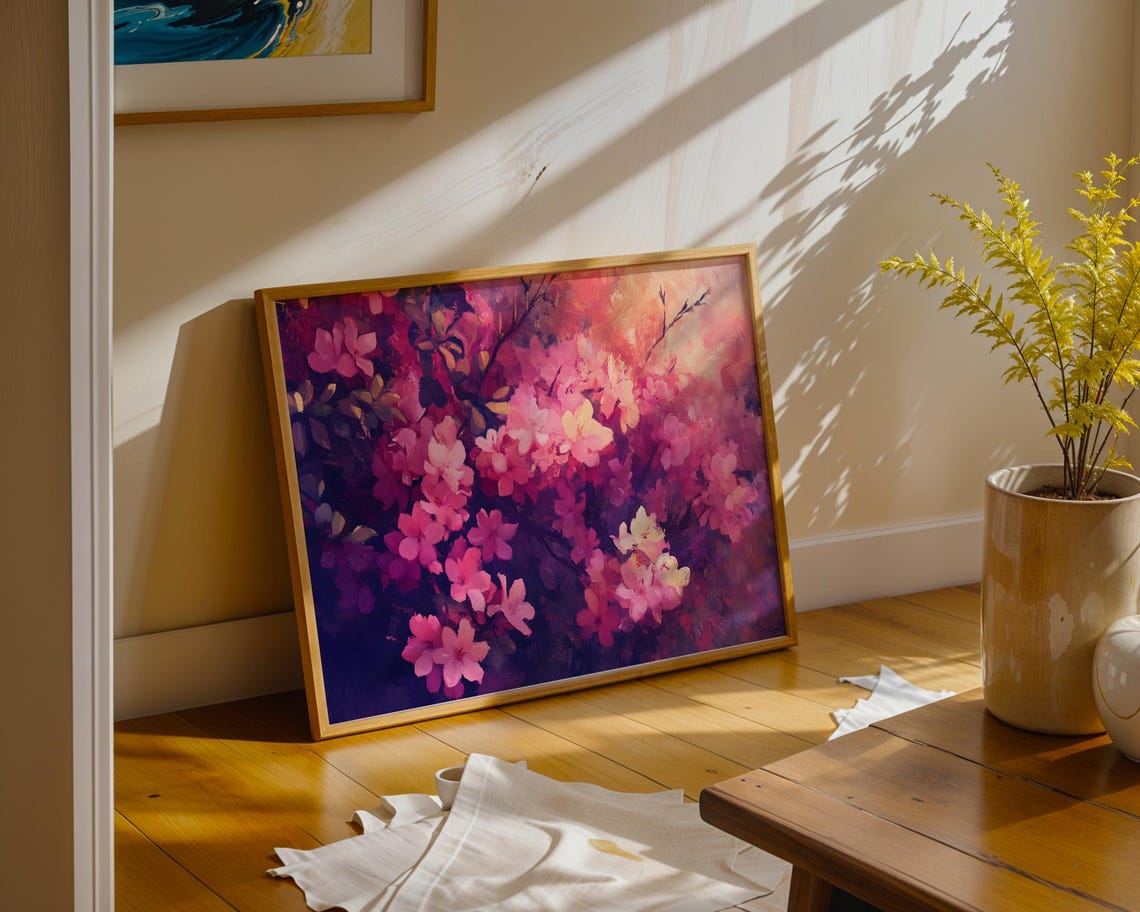 Pink Cherry Blossom Abstract Floral Explosion Spring Bloom Poster - Image 3