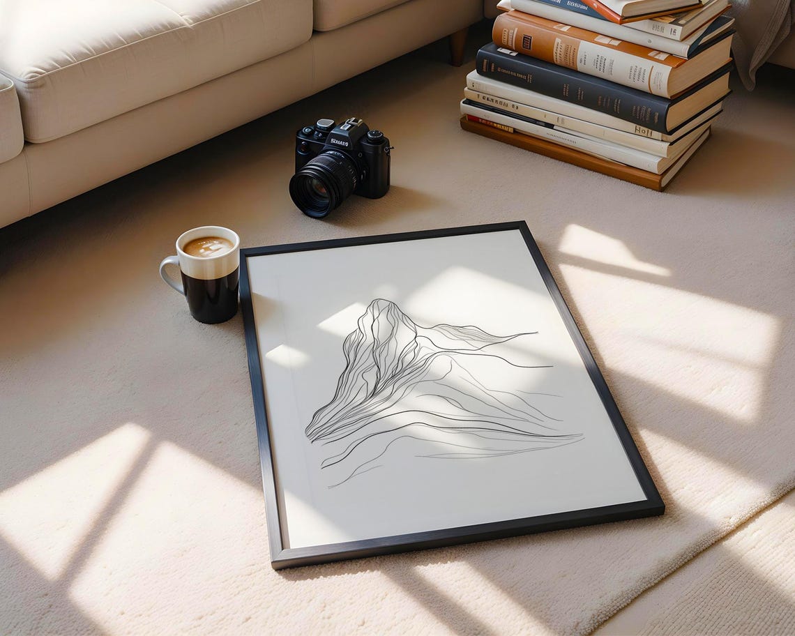 Minimalist Mountain Range Line Art Poster for Scandi Home Decor - Image 5