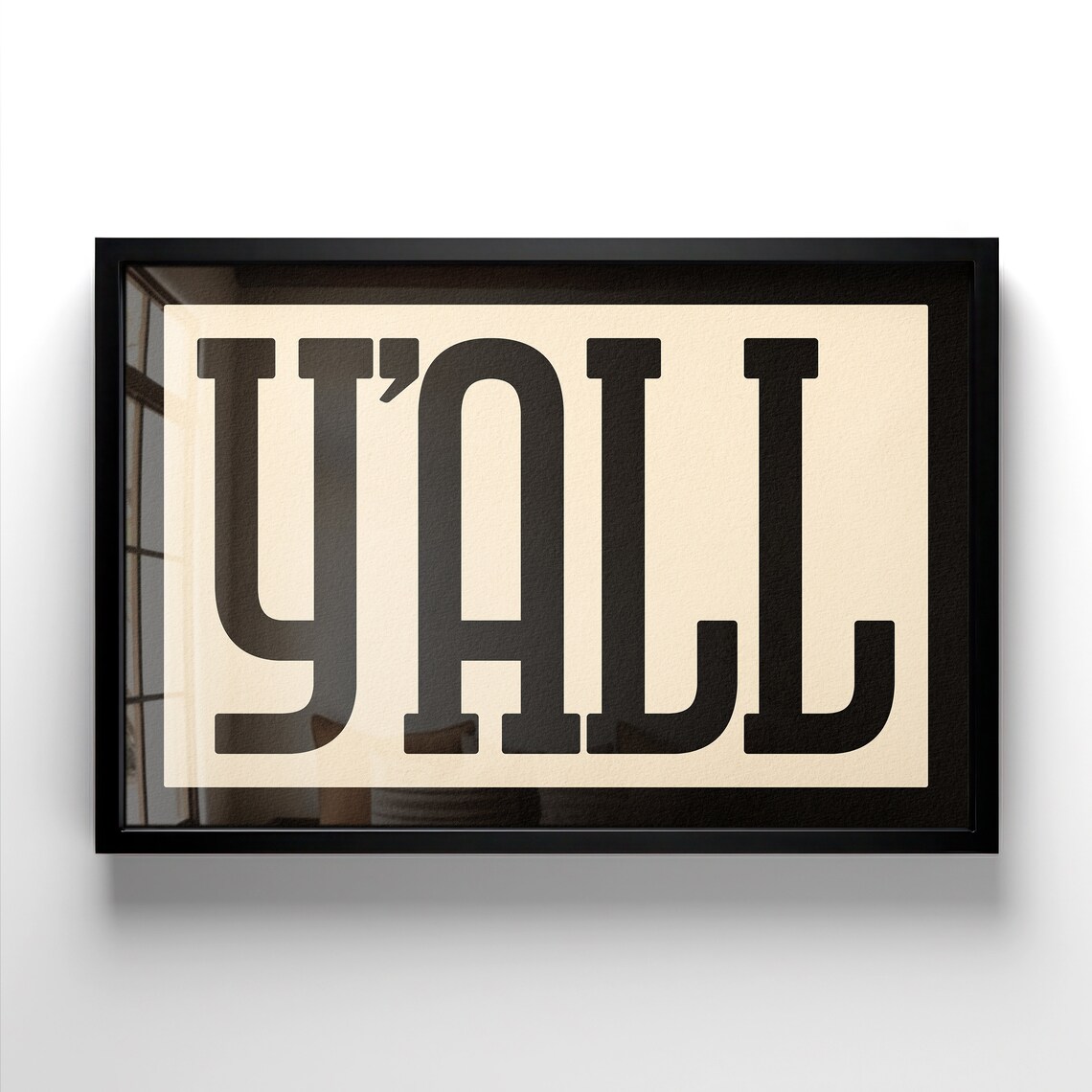 Y'All Tall Black Serif Letter Cream Modern Minimalist Home Print