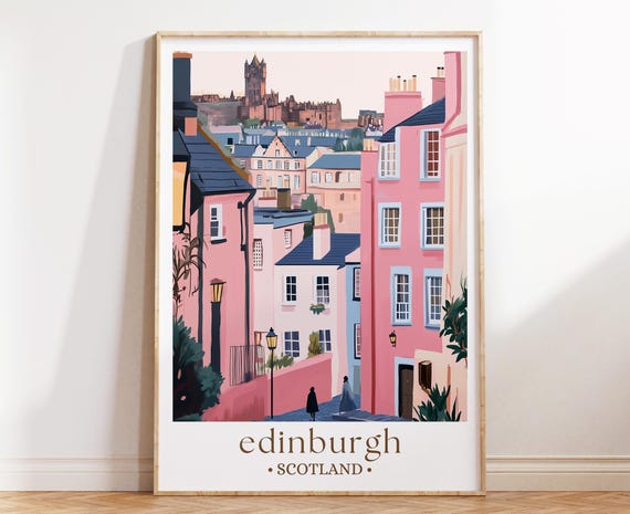 Edinburgh Scotland Historic Cityscape Travel Poster