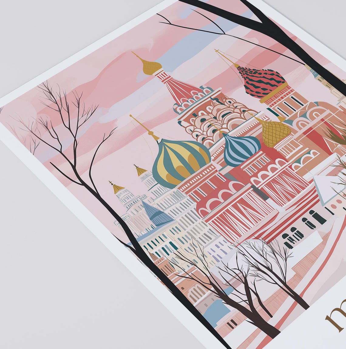 Moscow Russia Travel Poster Moscow Russia Wall Art Print Moscow Russia Painting Moscow Russia Illustration Moscow Landmarks Art Poster - Image 2