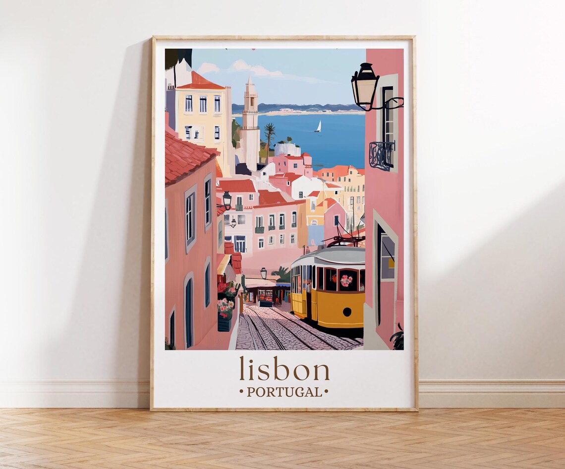 Lisbon Portugal Travel Poster Portugal Wall Art Lisbon Print Home Decor Birthday Present Personalised Travel Poster