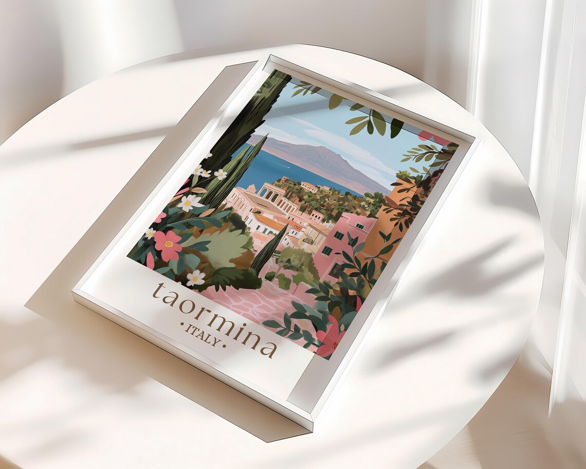 Taormina Travel Poster, Italy Art Lover Gift - Image 3