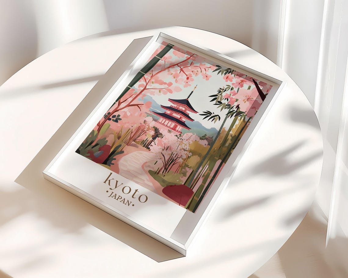 Kyoto Tokyo Poster Print Tokyo City Wall Art Japanese Fuji Poster Kyoto Tokyo Decor Personalised Gifts Wedding Gifts - Image 2