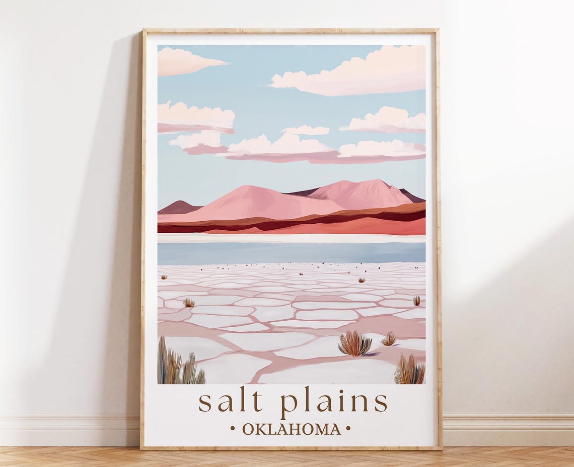 Salt Plains Oklahoma National Wildlife Refuge Salt Sunset Poster