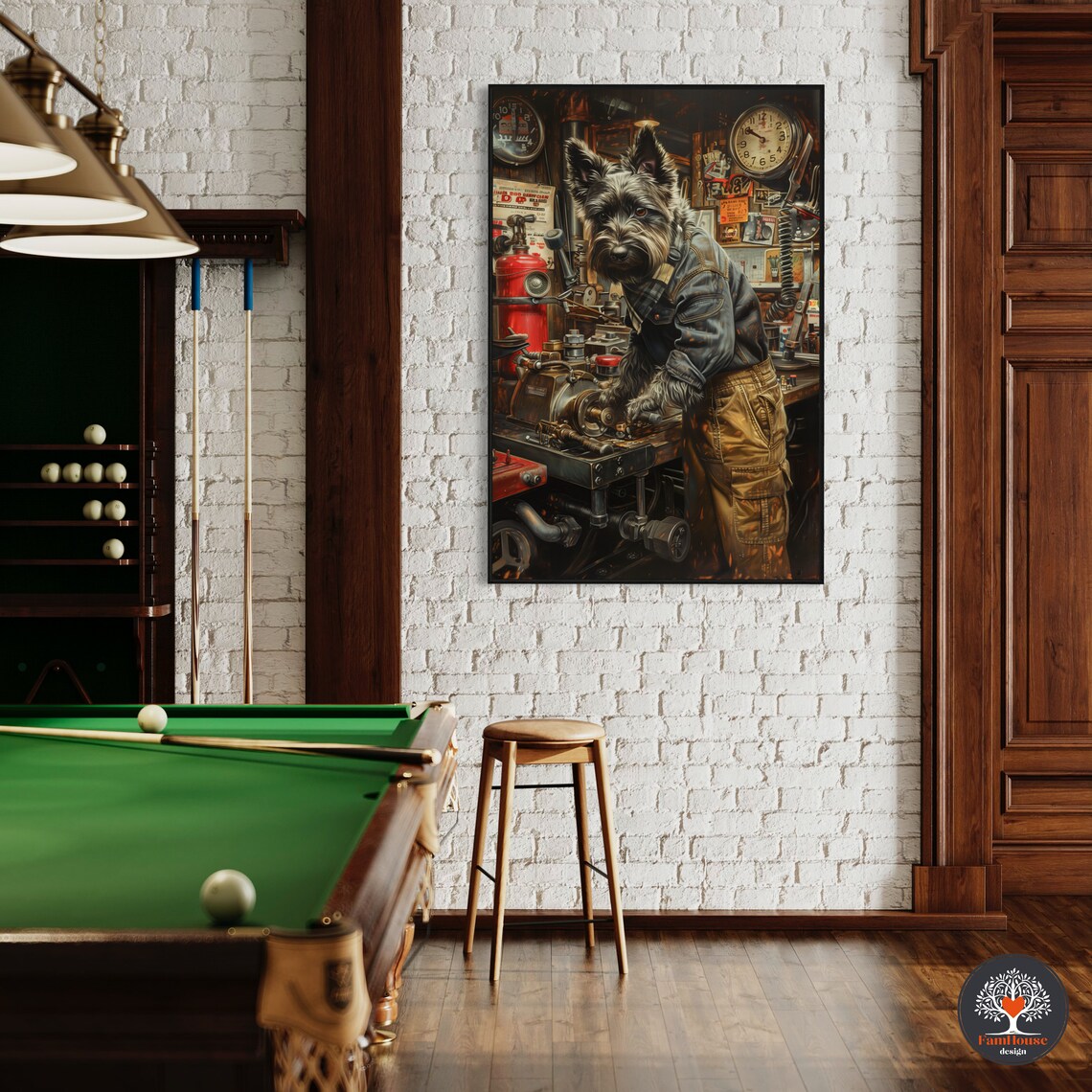 Scottish Terrier At Work Personalized Art Print - Image 3