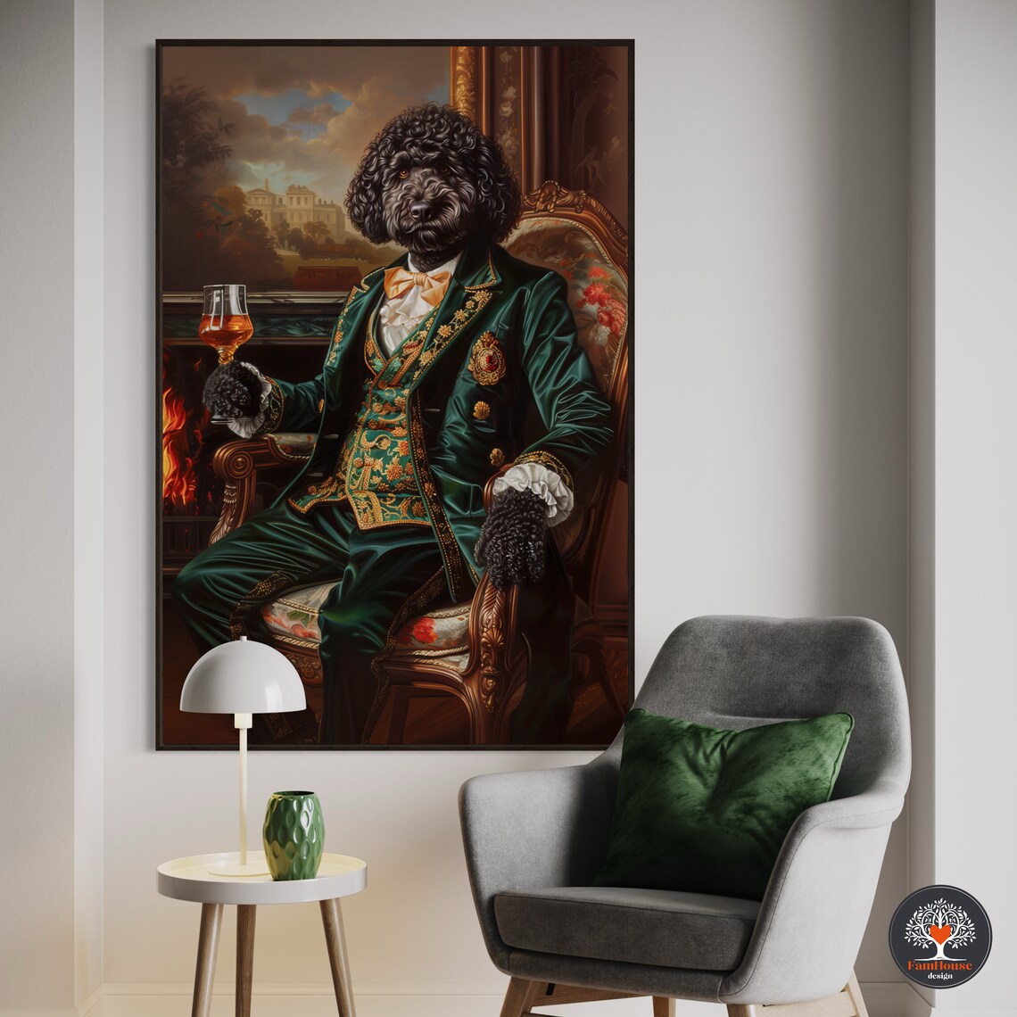 Black Doodle Victorian Dog Portrait, Humor Art Print - Image 5