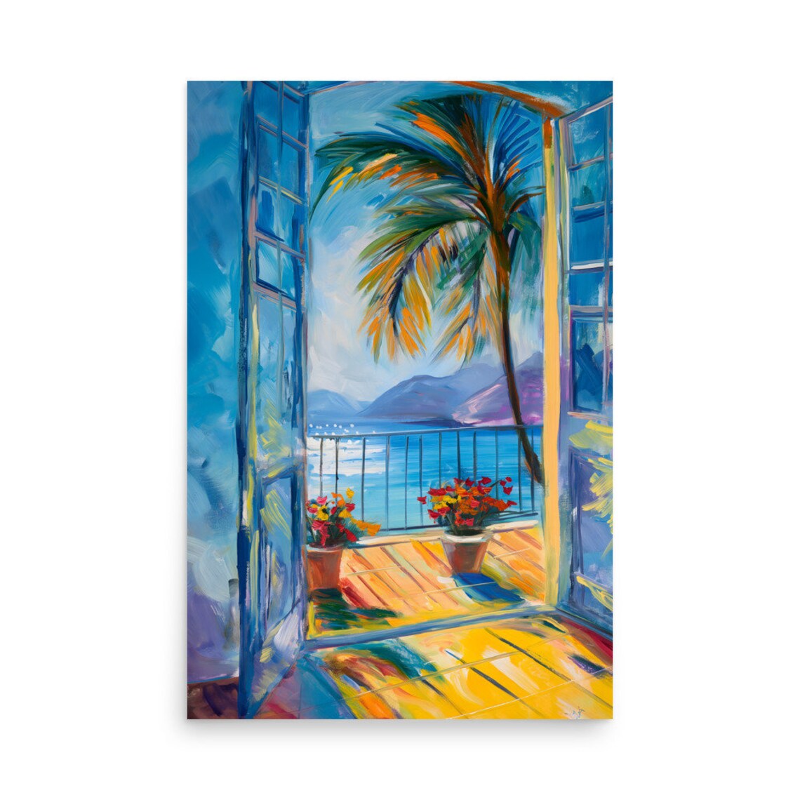 Matisse Open Window Tropical Palm Tree Art Print - Image 3