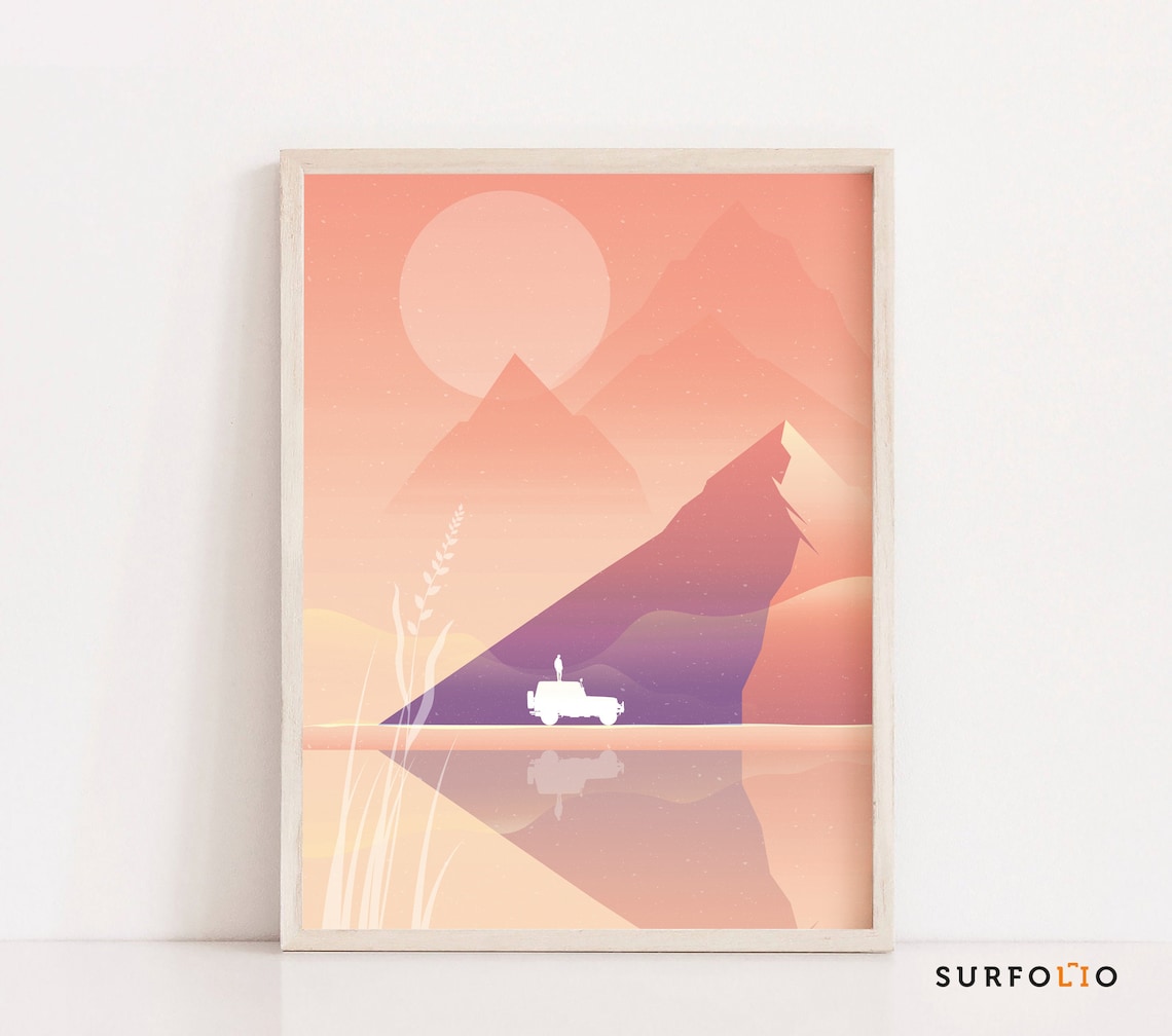 Off Road Car Mountain Adventure Art Print