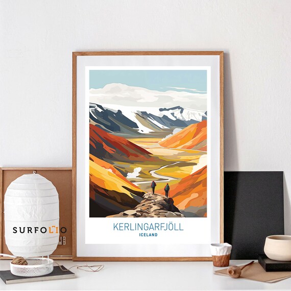 Kerlingarfjöll Iceland Volcanic Highlands Mountain Travel Poster