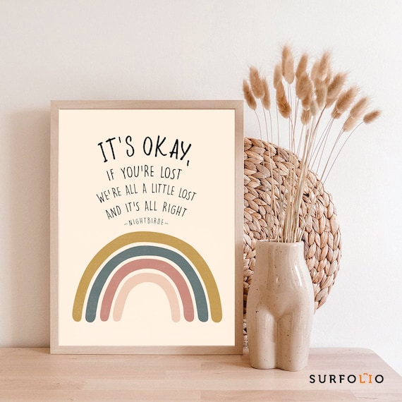 Nightbirde Quote Print, Boho Rainbow Poster