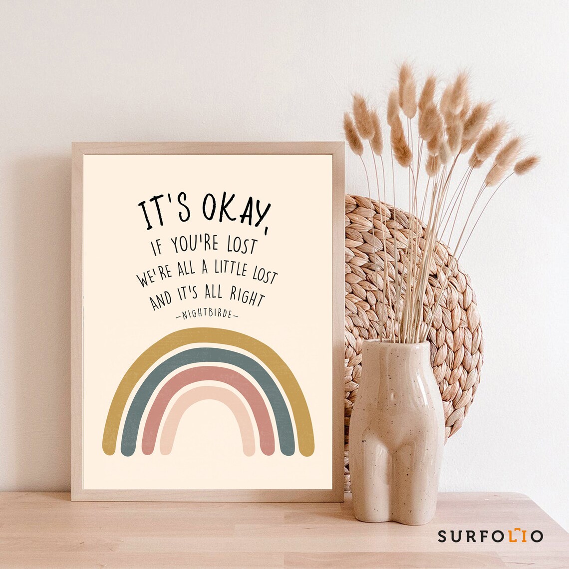 Nightbirde Quote Print, Boho Rainbow Poster