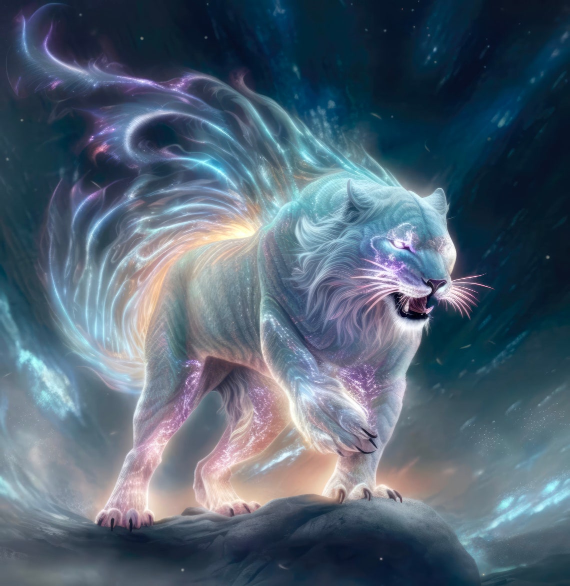 Celestial Tiger Astrology Art Print