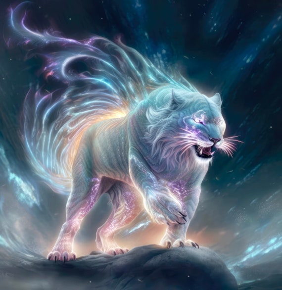 Celestial Tiger Astrology Art Print