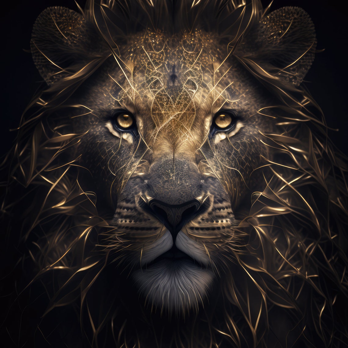 Golden Lion, Modern Travel Poster