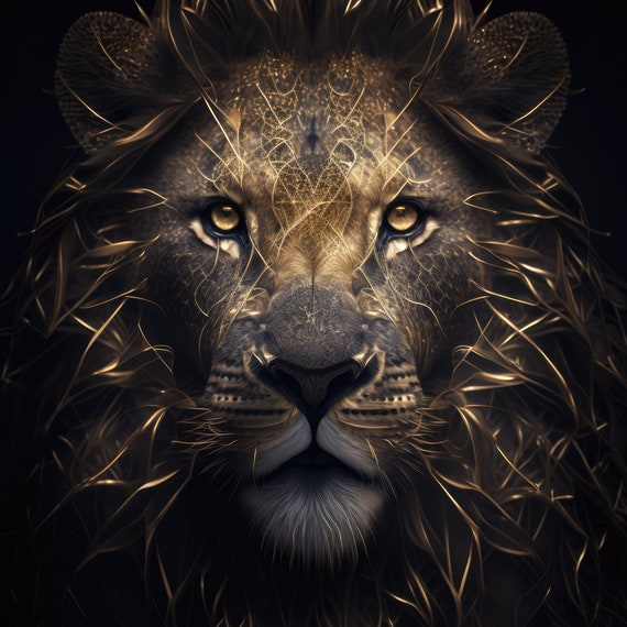 Golden Lion, Modern Travel Poster