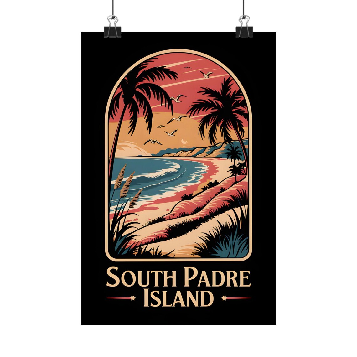 South Padre Island Vintage Beach Art Print