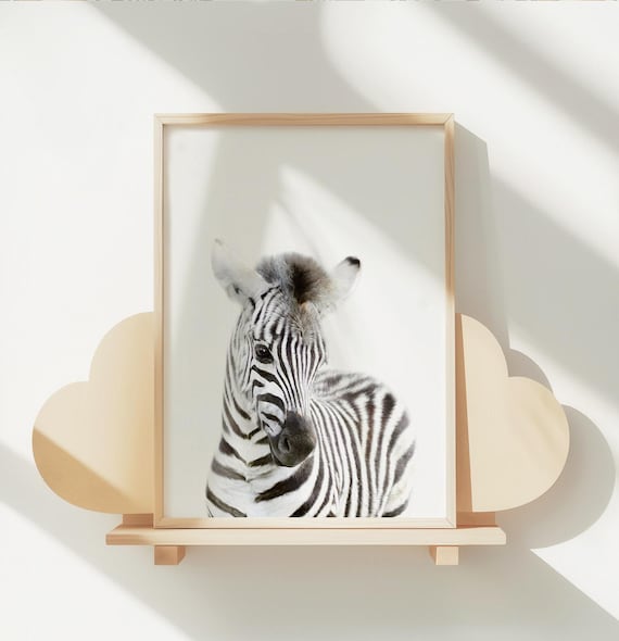 Baby Zebra Nursery Art Print, Kids Room Decor
