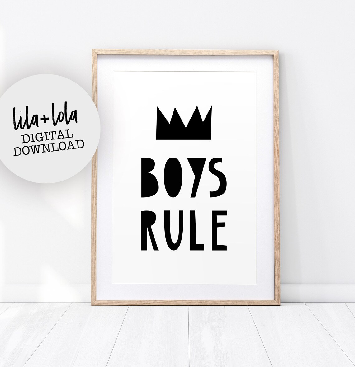 Boys Rule Scandinavian Nursery Decor Art Print