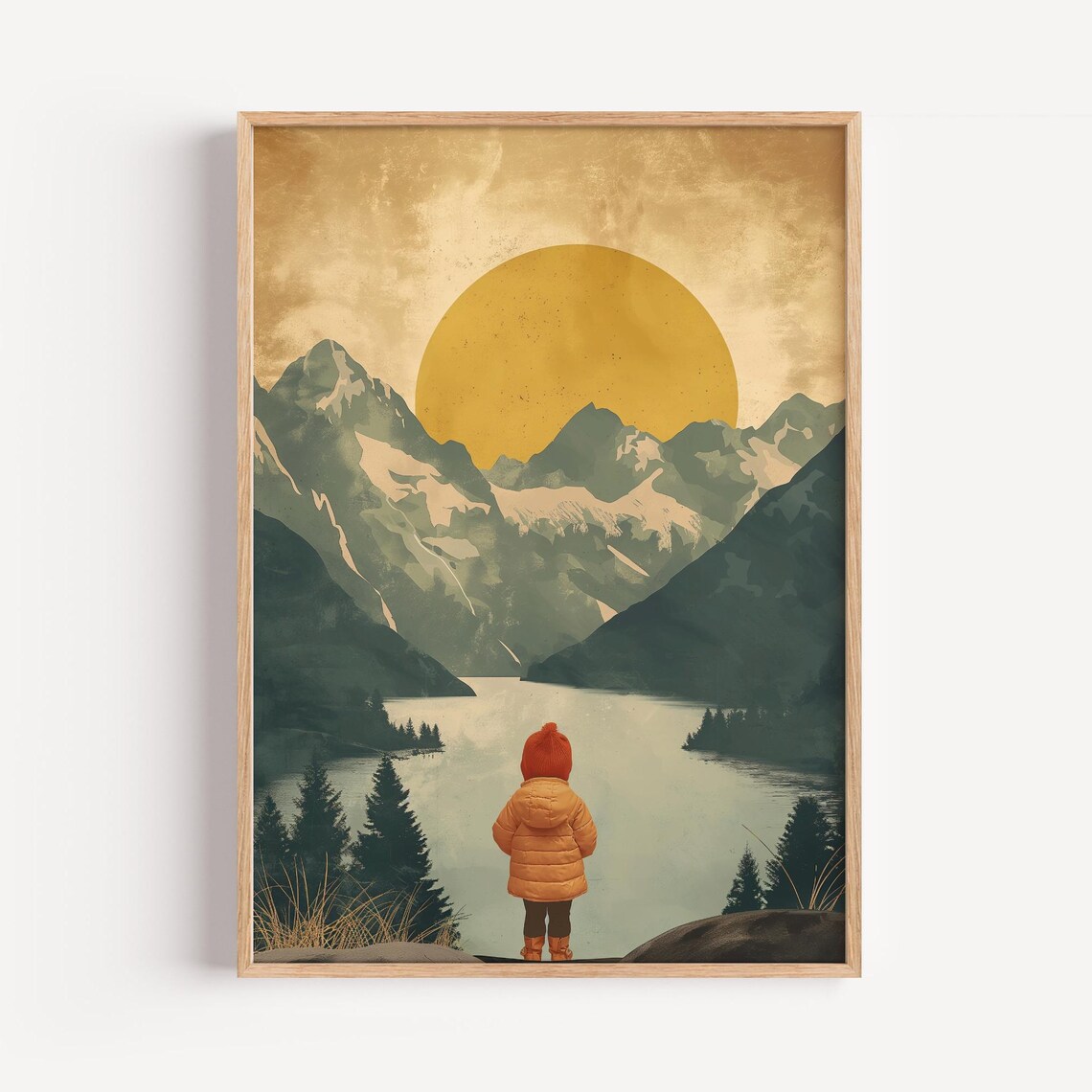Girls Adventure Poster, Mountain Landscape - Image 2