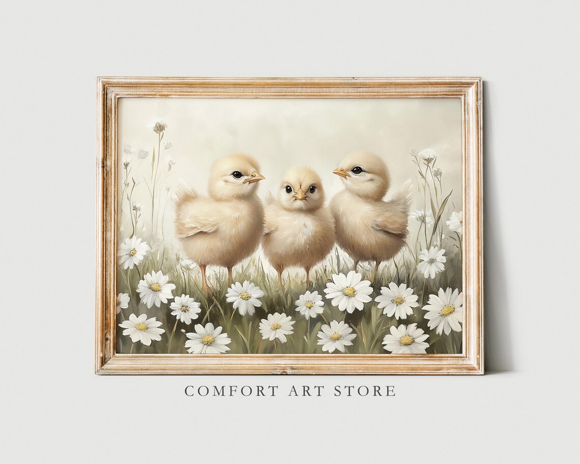 Easter Baby Chicks, Cute Vintage Spring Nursery - Image 4