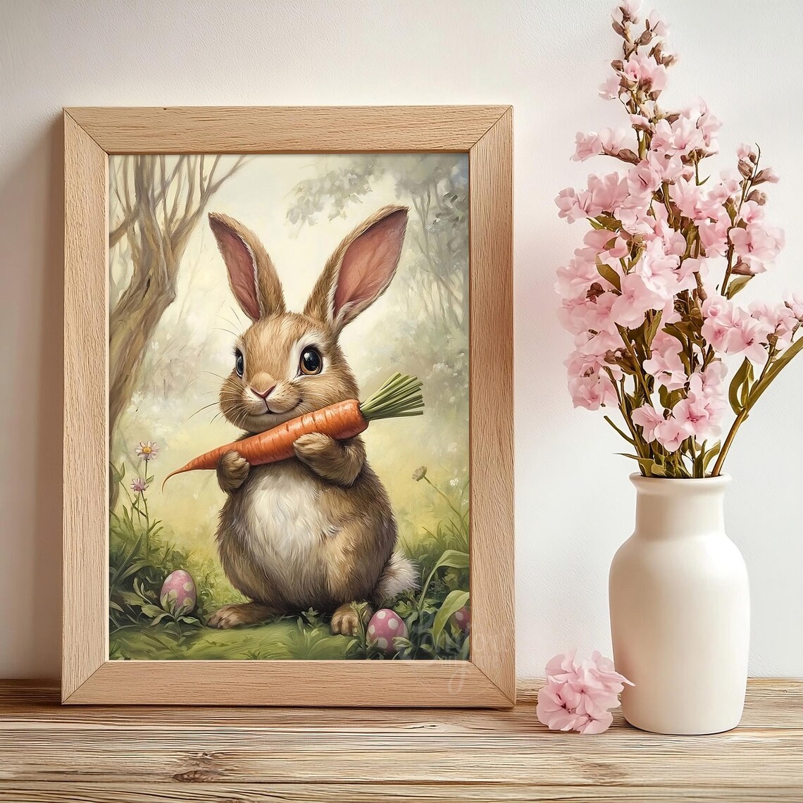 Easter Bunny Art Print, Cute Spring Nursery Decor - Image 2