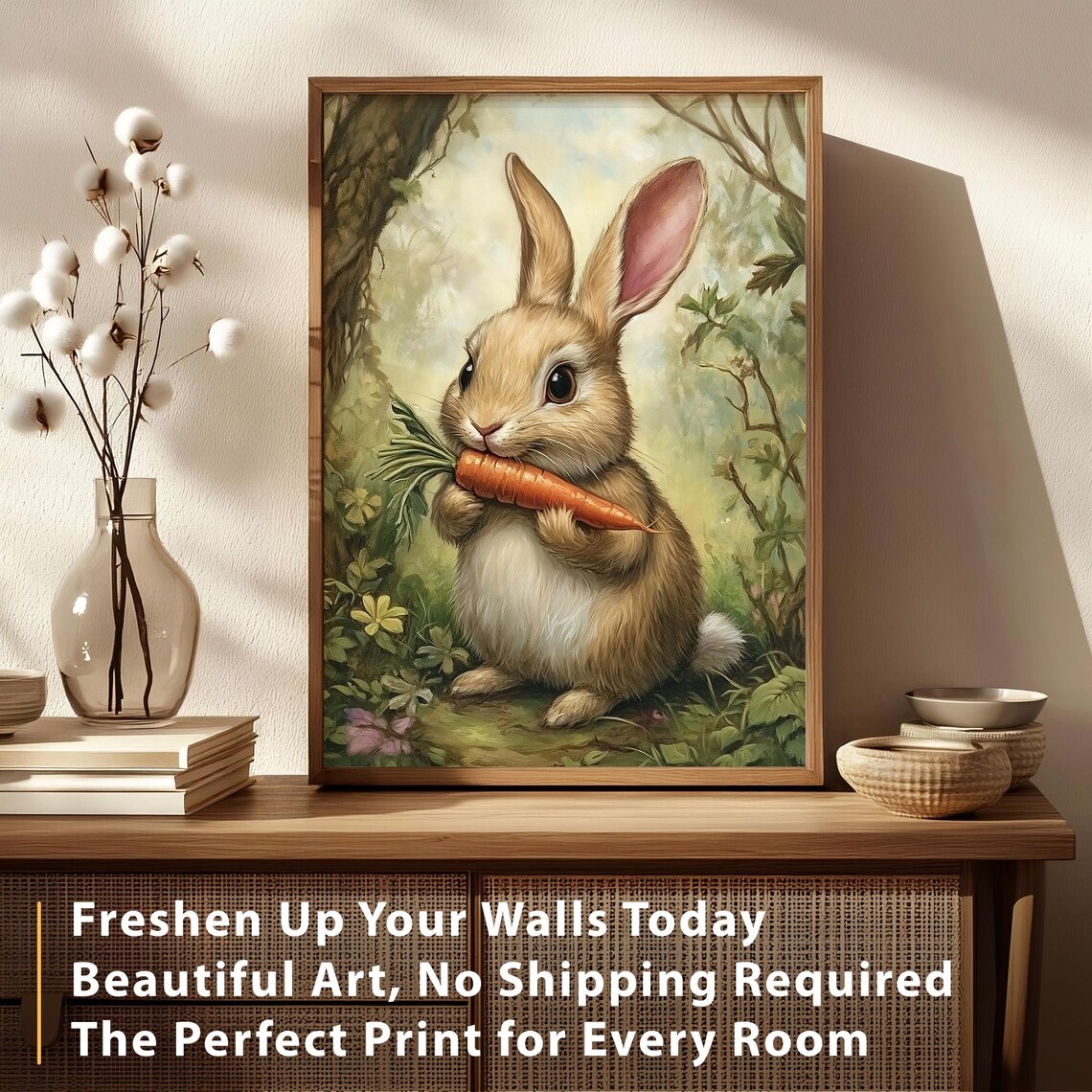 Easter Bunny Art Print, Cute Spring Nursery Decor - Image 4