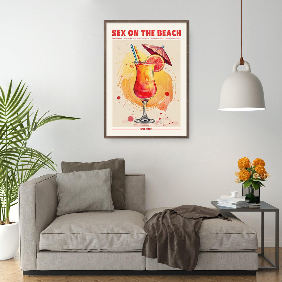 Sex On The Beach Retro Cocktail Recipe Poster Vintage USA Bar Poster - Image 3