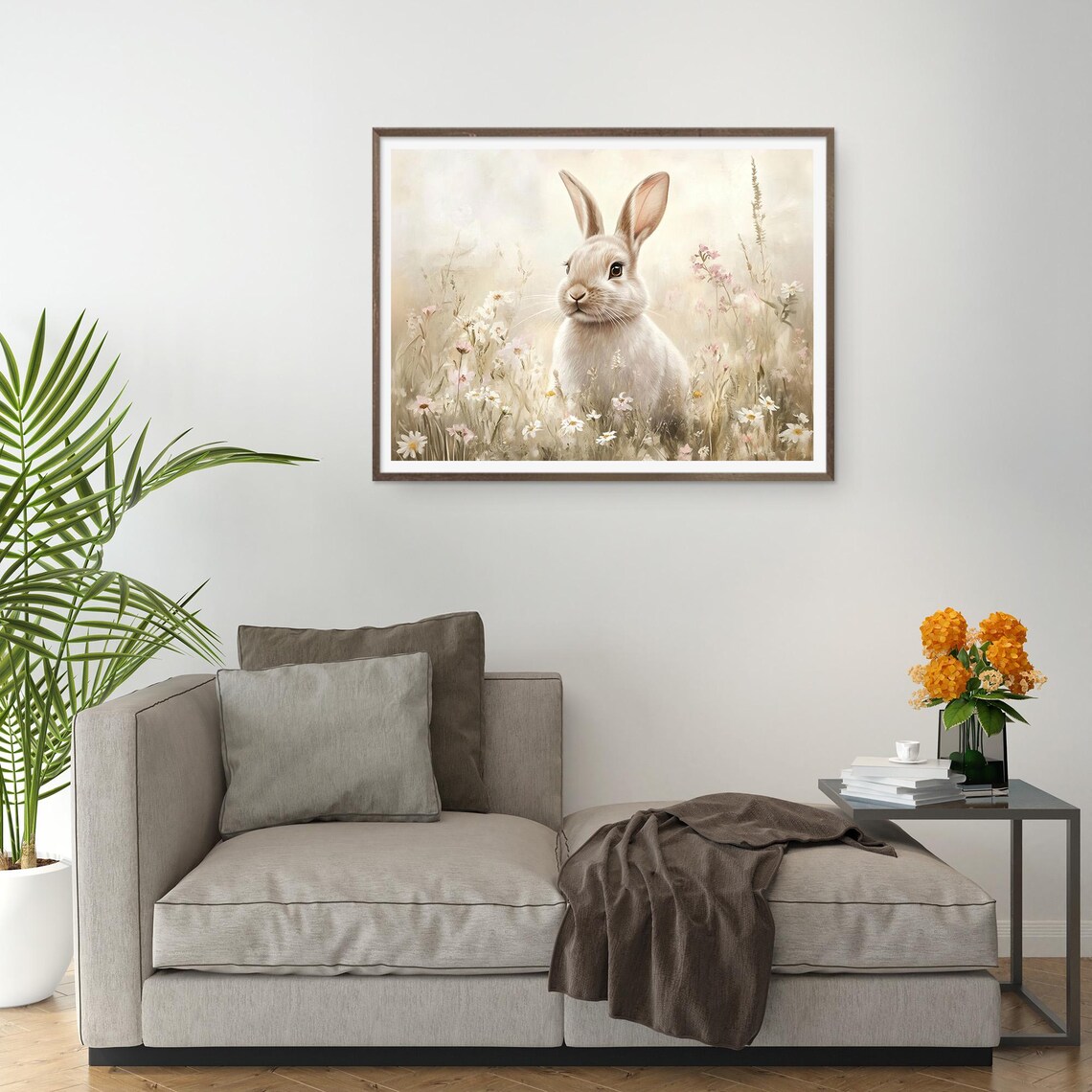Easter Bunny Art Print, Cute Spring Nursery Decor - Image 2