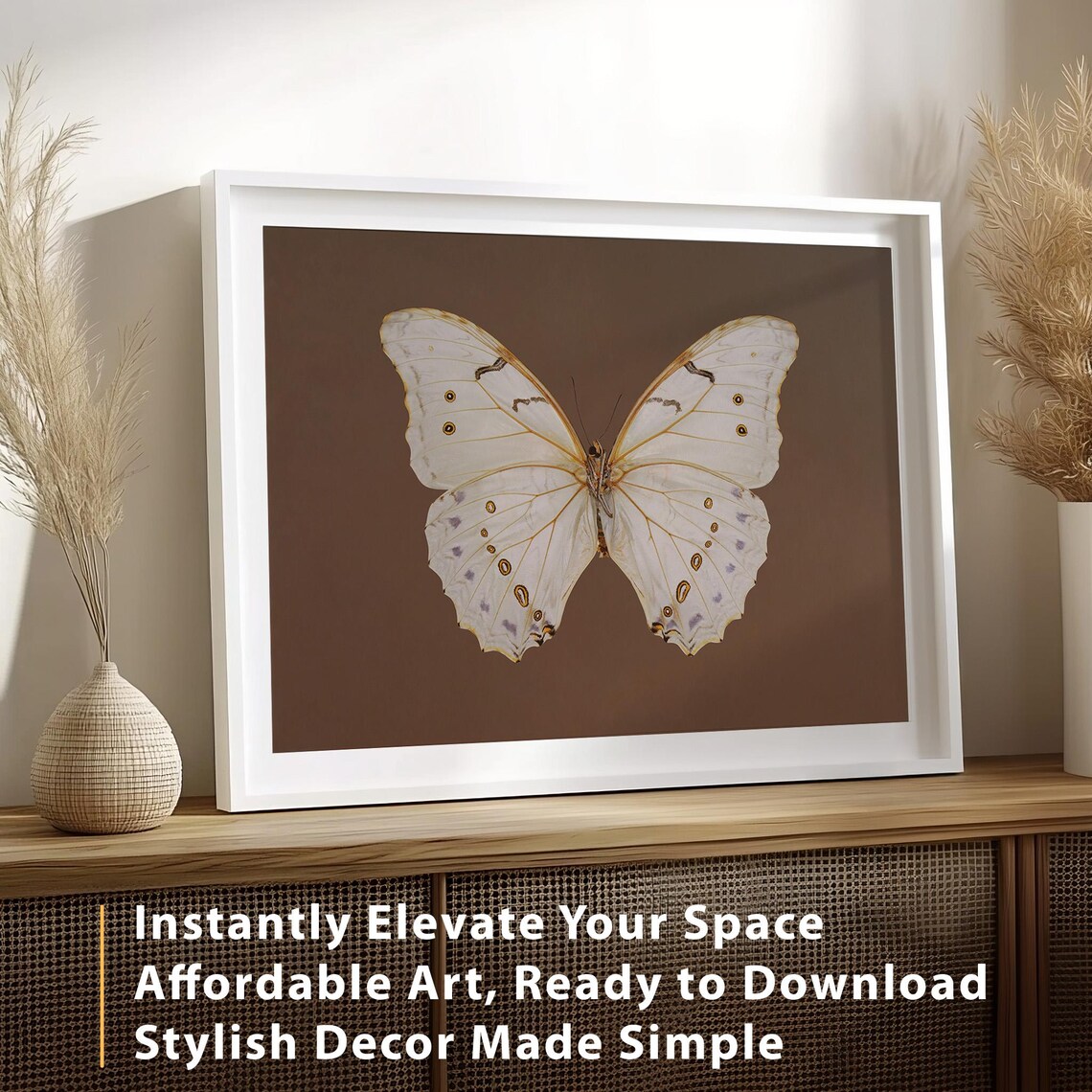 Vintage Butterfly Print, Rustic Cottagecore Wall Art - Image 4