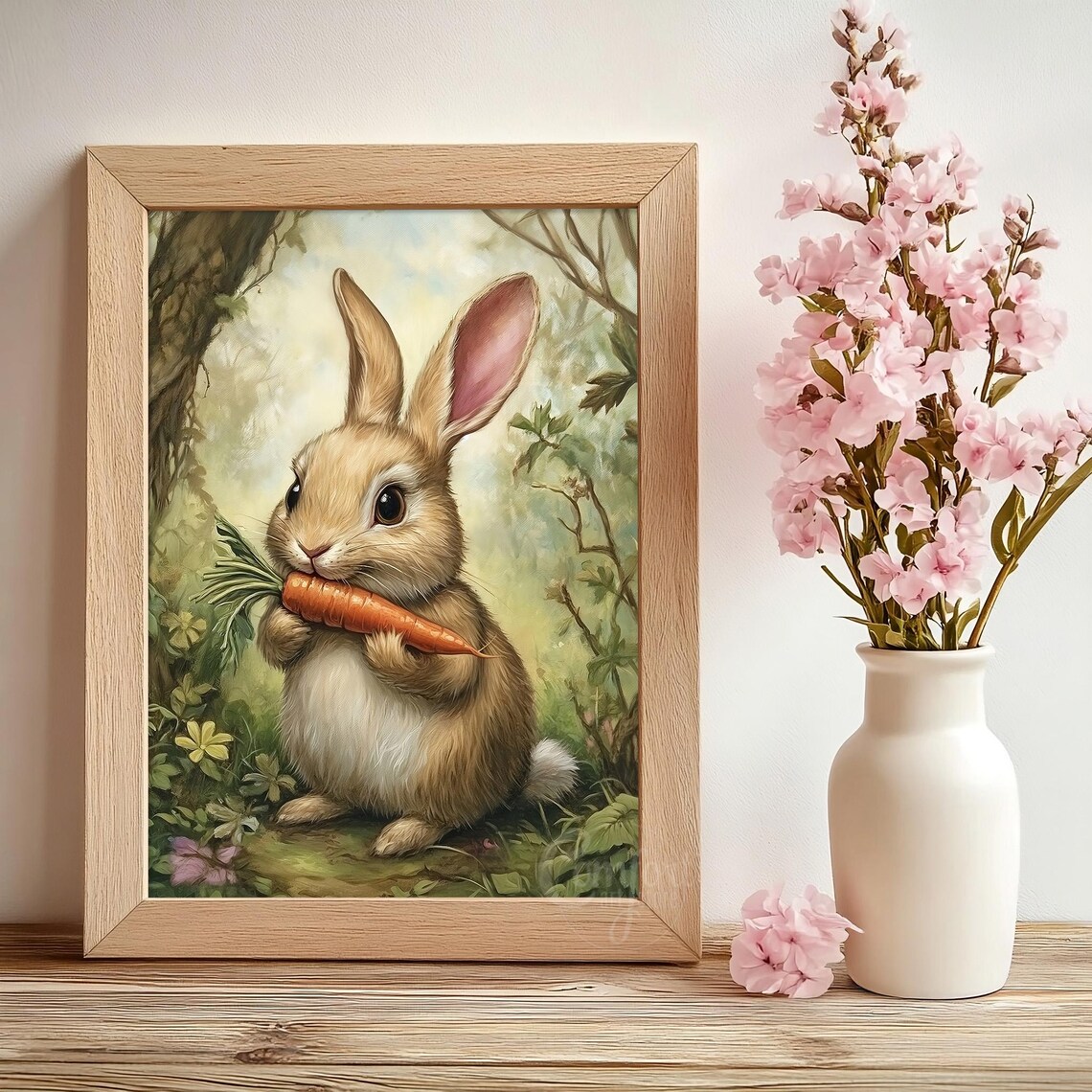 Easter Bunny Art Print, Cute Spring Nursery Decor - Image 2