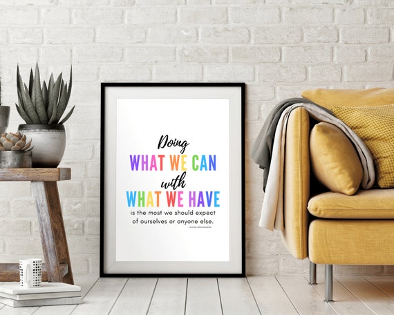 Mr Rogers Art Quote Fred Rogers Inspirational Childrens Wall Art Decor Colorful Poster Rainbow Nursery