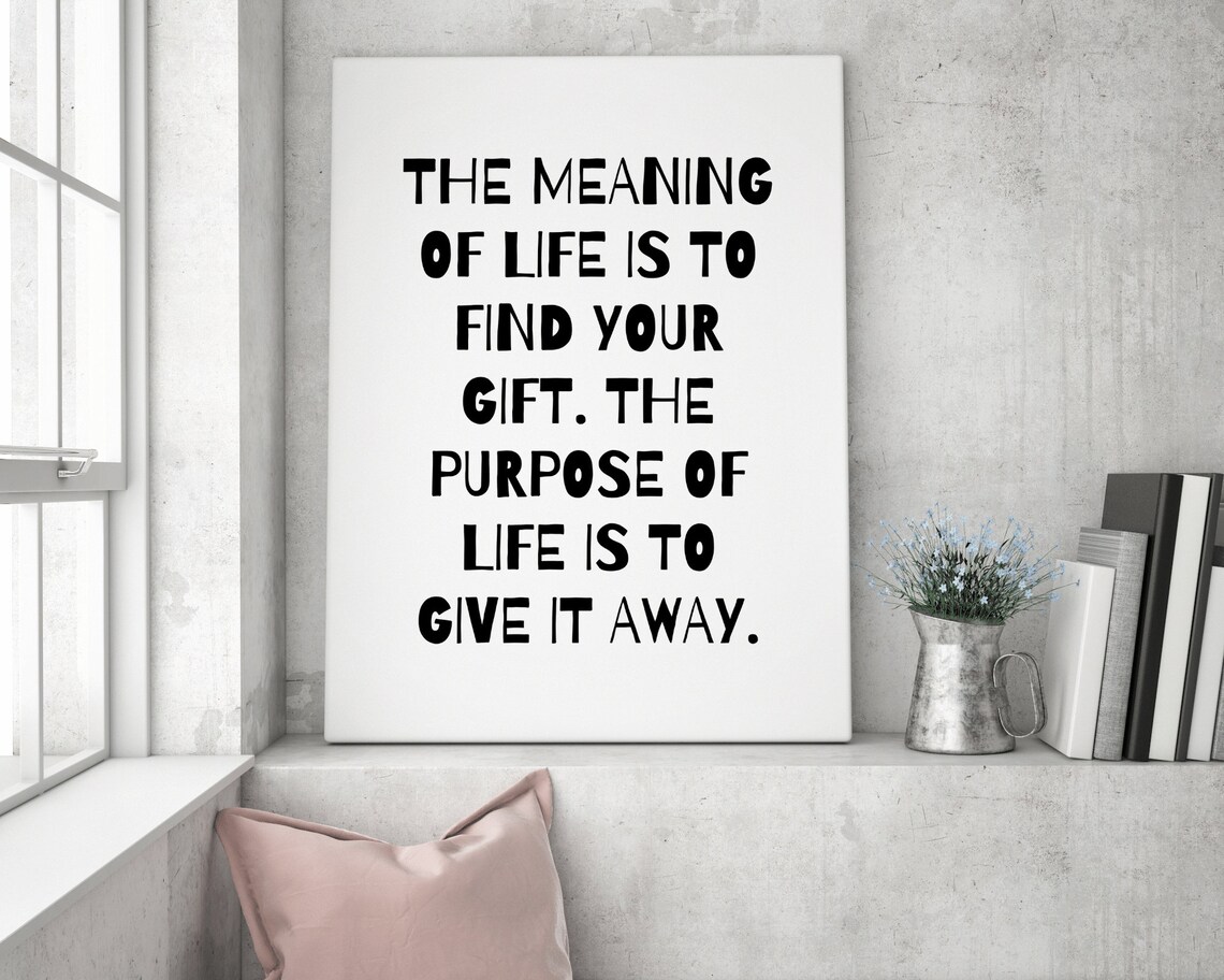 The Meaning Of Life Hand Lettered Inspirational Quote Wall Art - Image 3