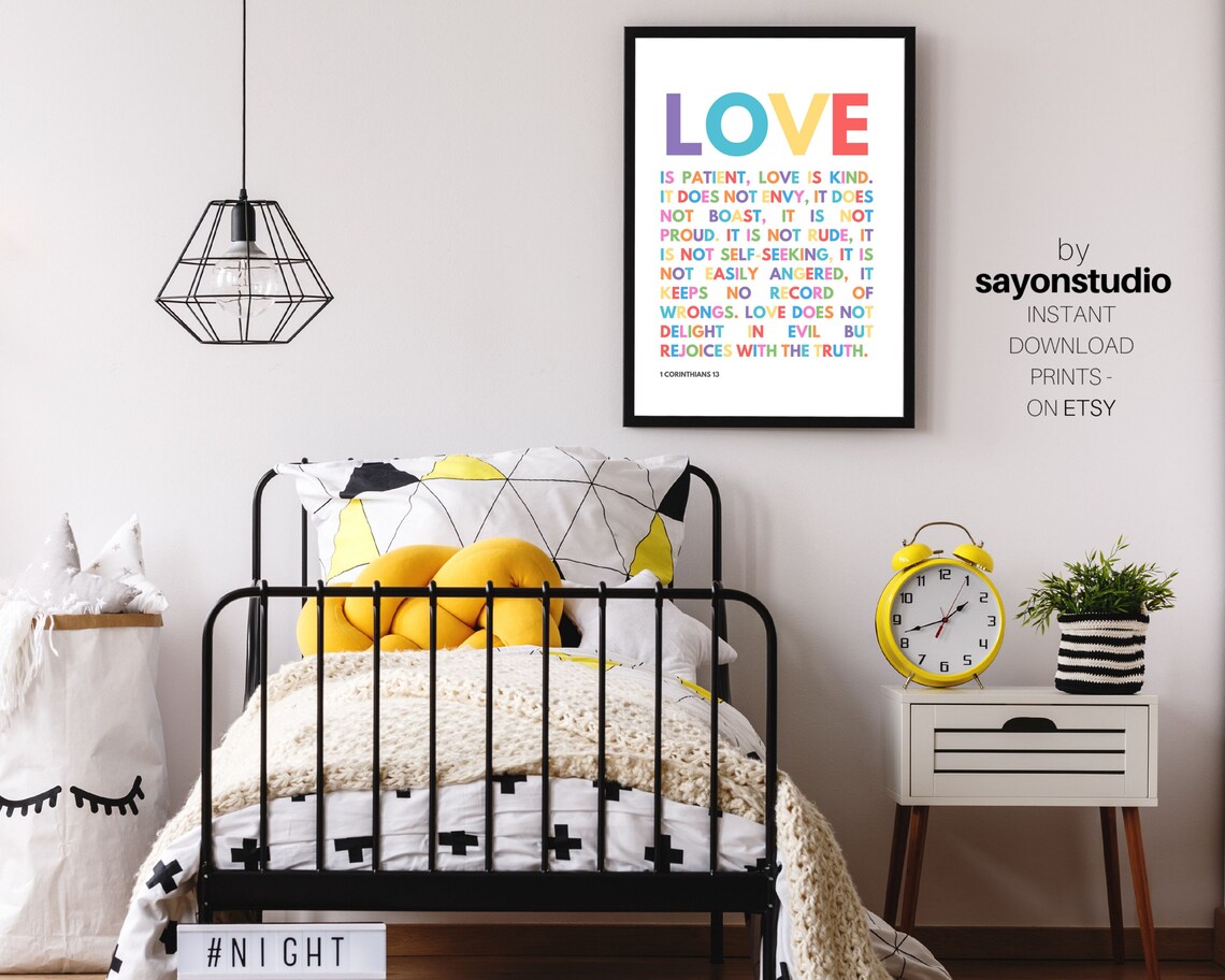 Bible Love Christian Scripture Art Print for Nursery - Image 2