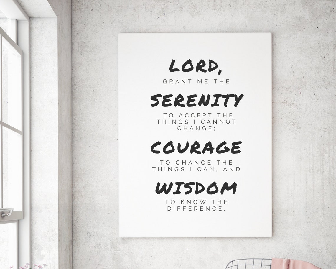 Serenity Prayer Print Black White Christian Scripture Wall Art Poster - Image 3
