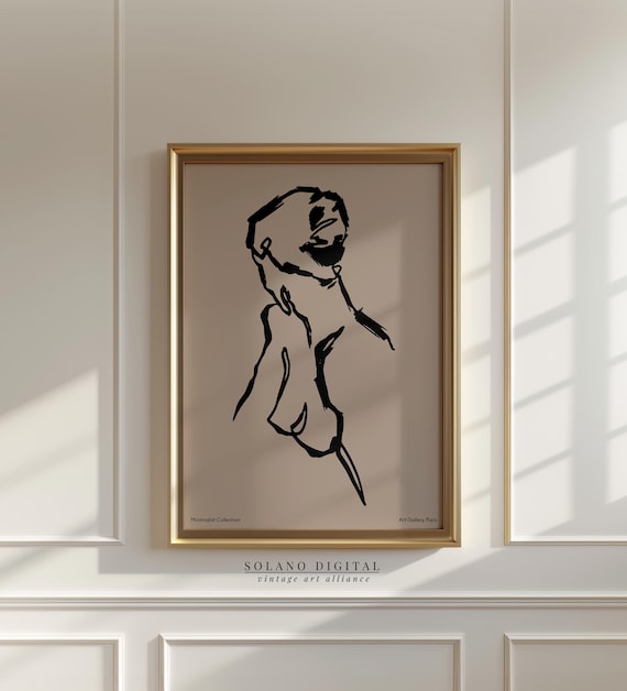 Abstract Nude Female Figure Line Art Minimalist Gallery Wall Poster
