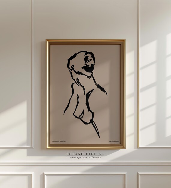 Abstract Nude Woman Line Art Minimalist Figure Drawing Wall Modern For Bedroom Or Gallery