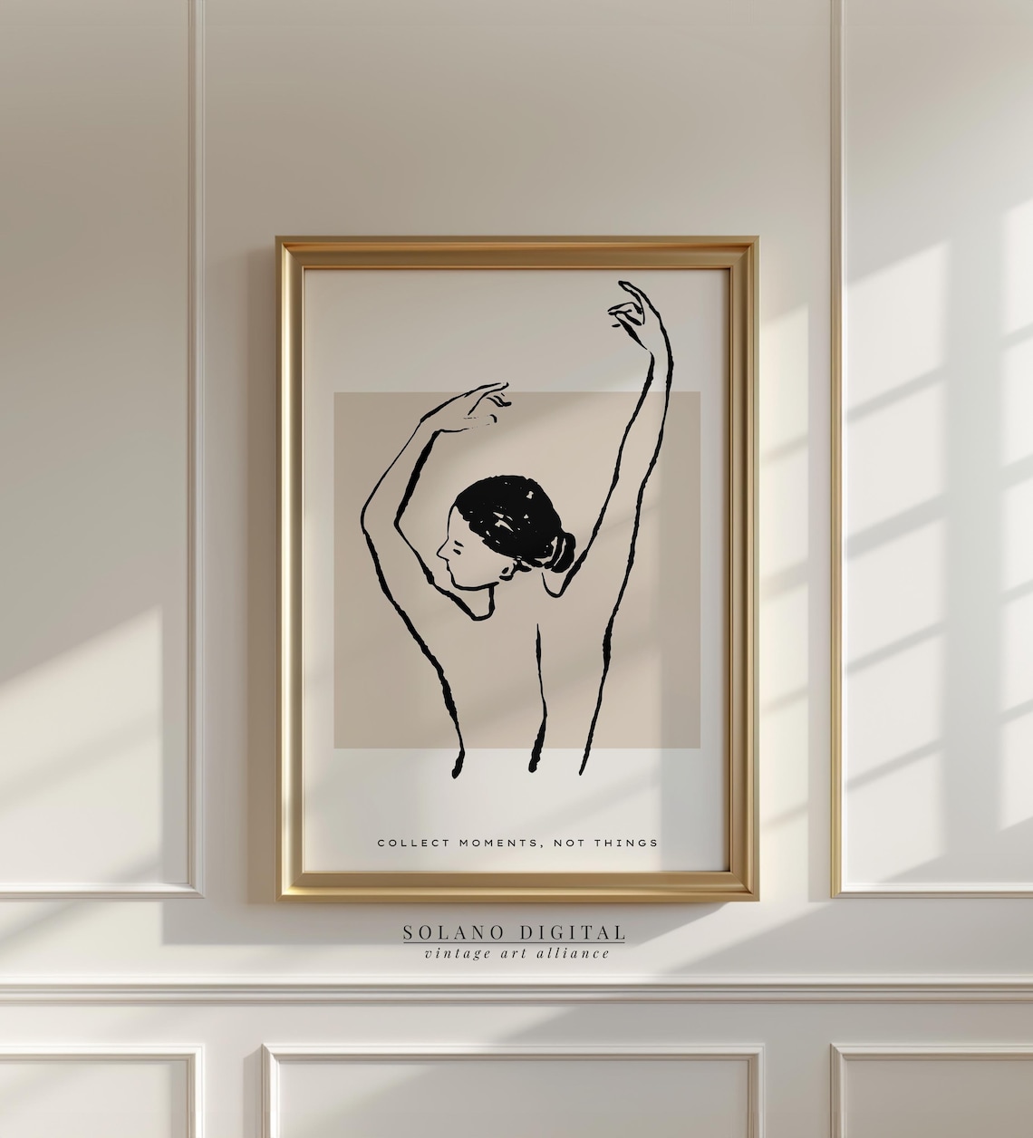 Collect Moments Not Things Graceful Dancer Line Art Quote Poster