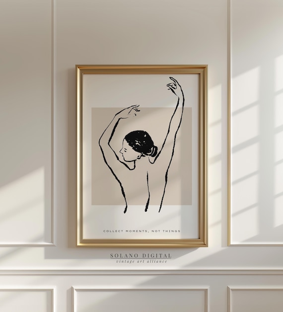 Minimalist Woman Line Art Elegant Feminine Silhouette Wall Modern Neutral Self Care Quote Poster
