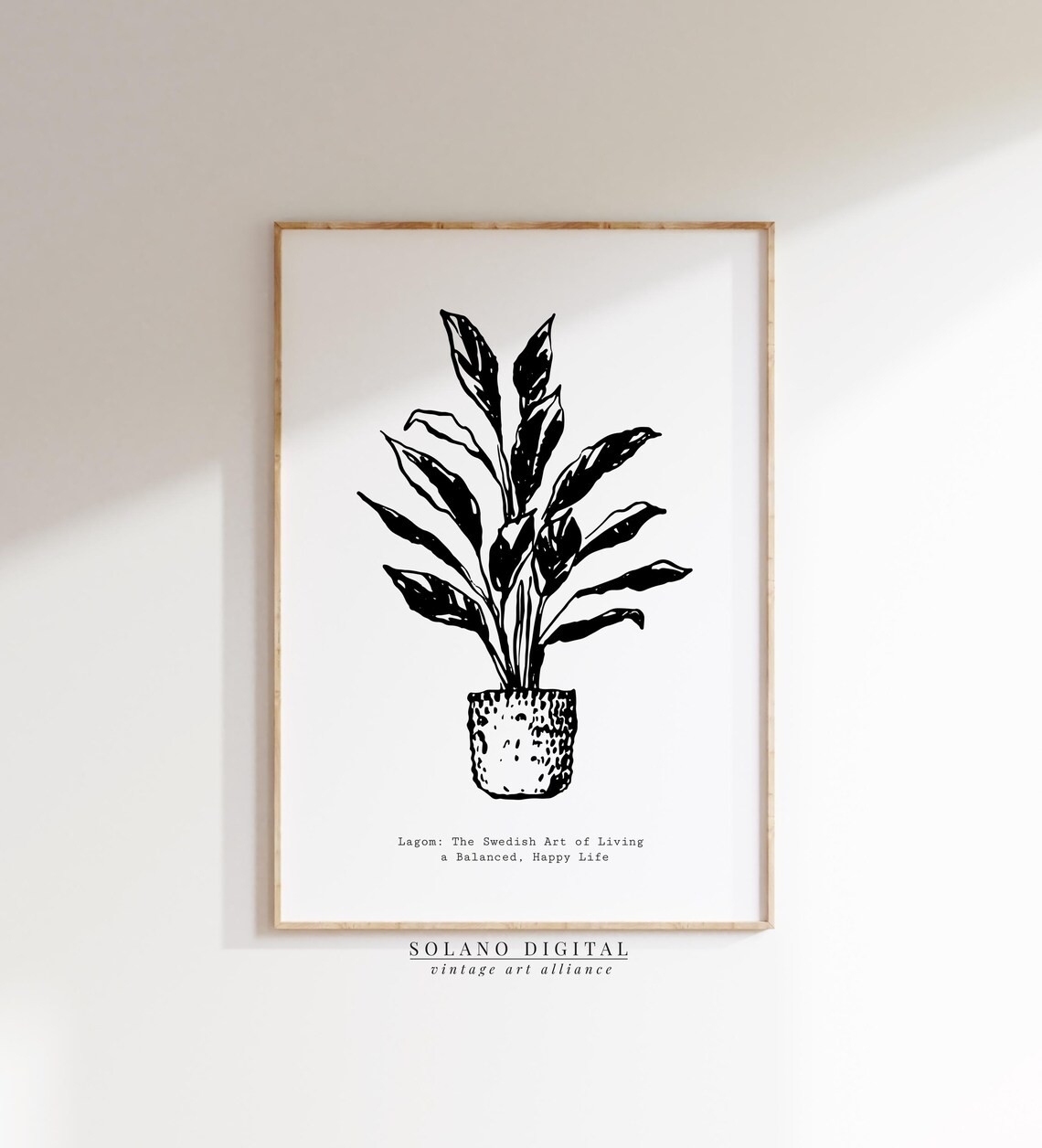 Lagom Swedish Art of Balanced Living Botanical Quote Wall Art