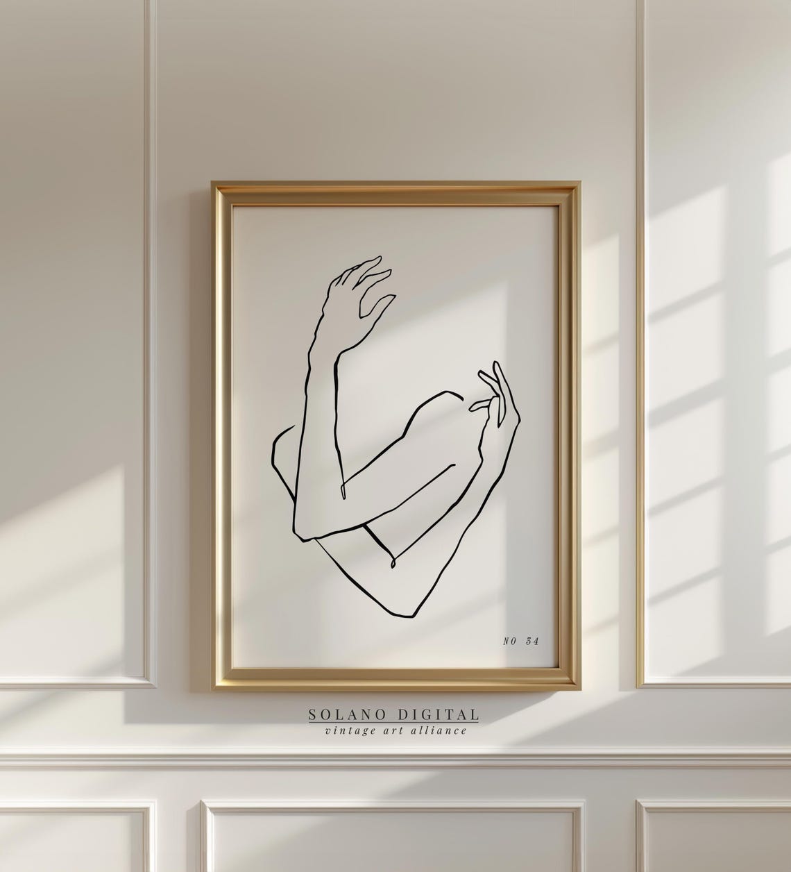 Minimalist Line Art Of Arms Black And White Abstract Hands Wall Modern For Bedroom Or Gallery Decor