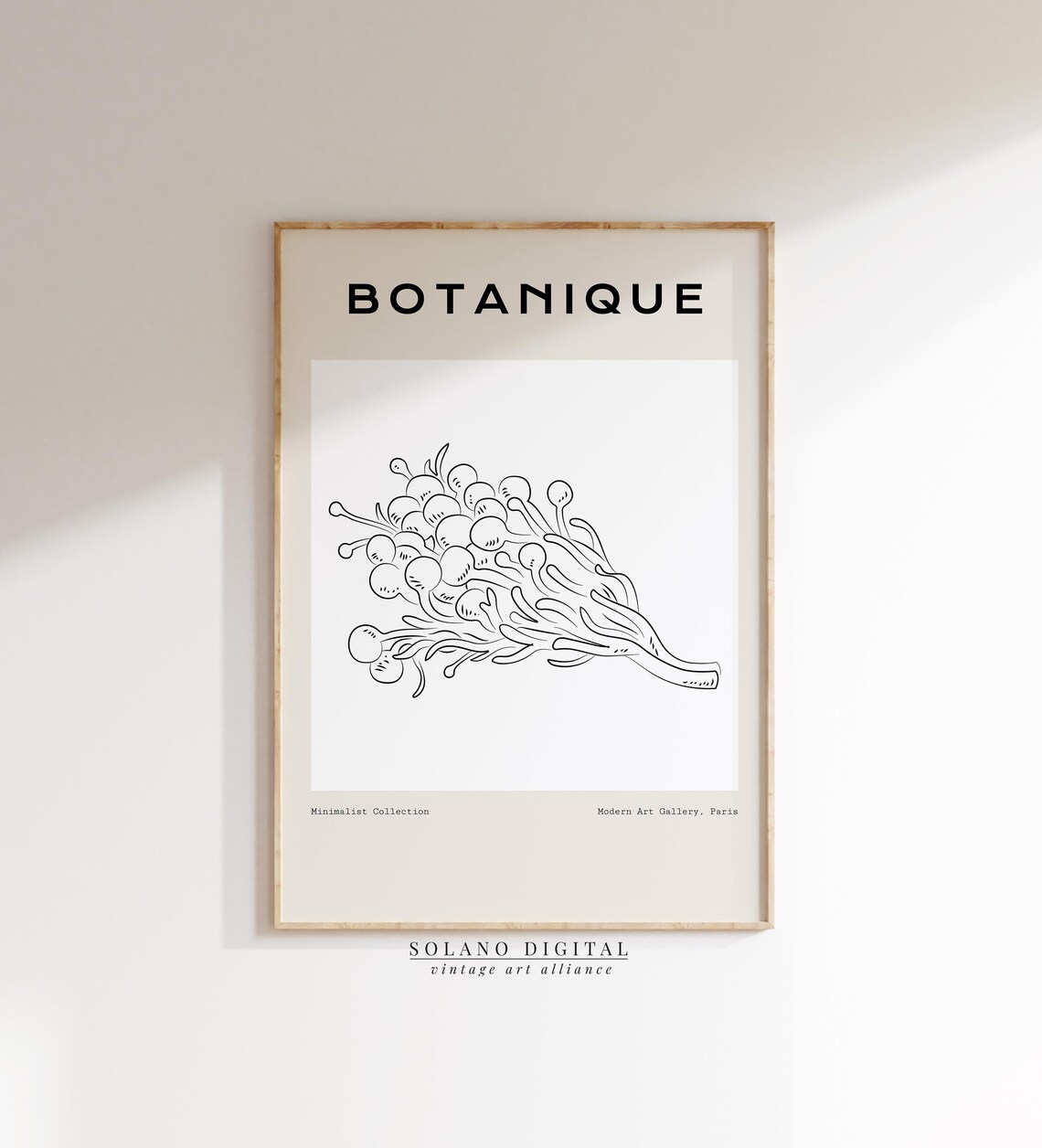 Botanique Minimalist Flowering Sprig Line Art Modern Botanical Poster