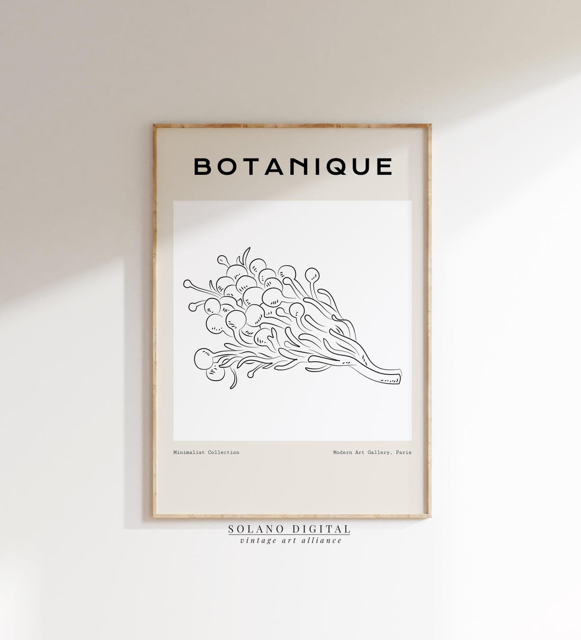 Minimalist Botanical Line Art Modern Plant Black And White Nature Poster Wall