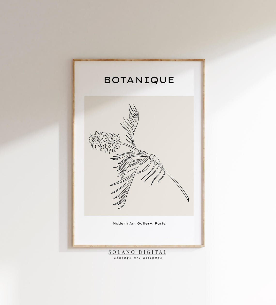 Botanique Paris Palm Frond Minimalist Botanical Line Art Poster