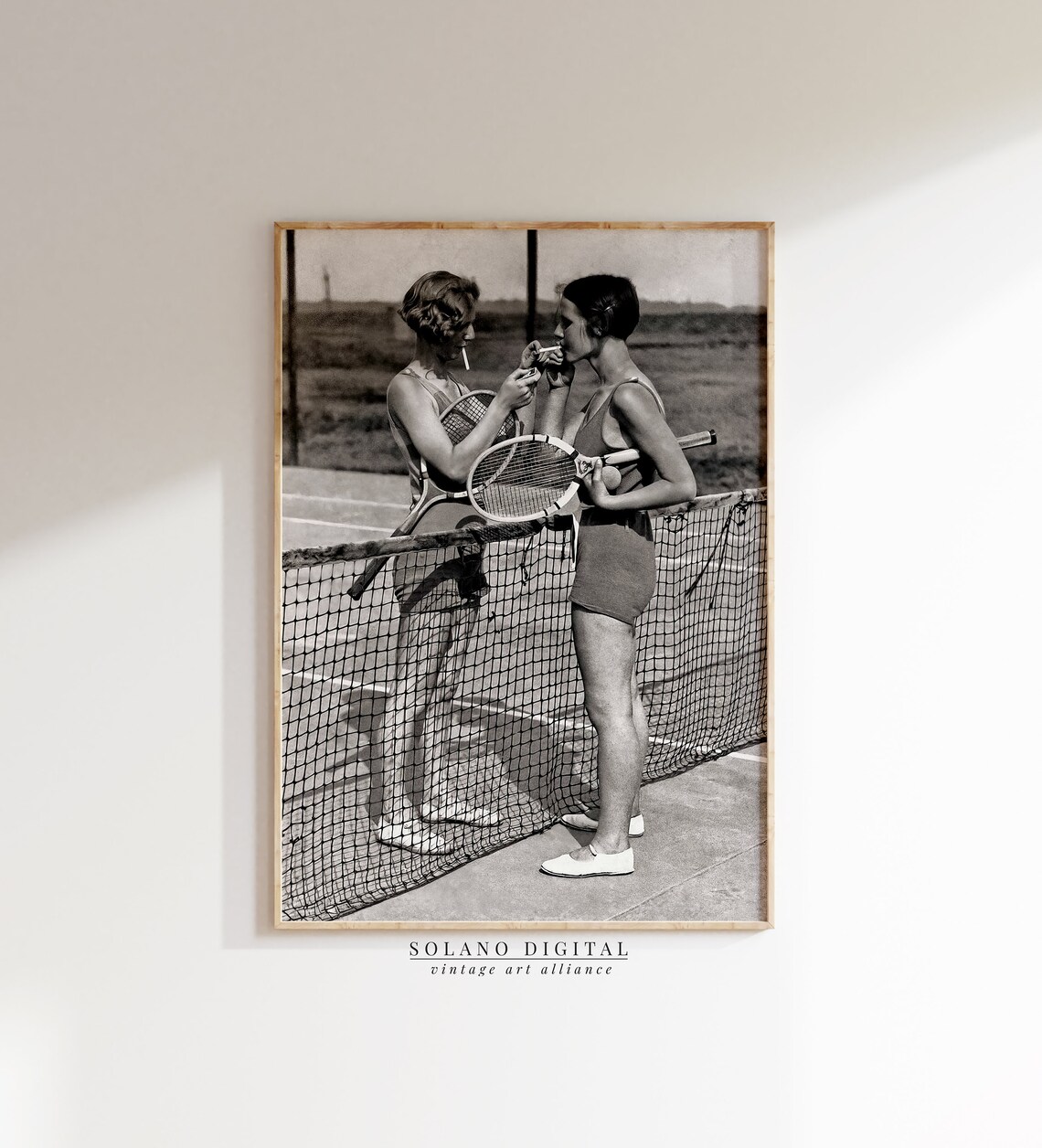 Vintage 1920s Tennis Players Black And White Photography Poster