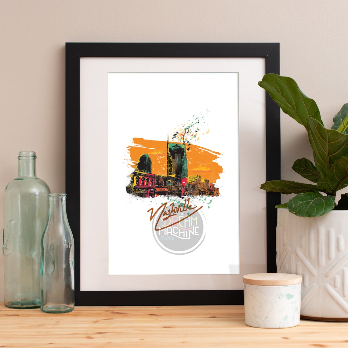 Nashville Print Nashville Skyline Nashville Art Nashville Poster Nashville Watercolor Nashville Art Print Nashville Map Nashville Art
