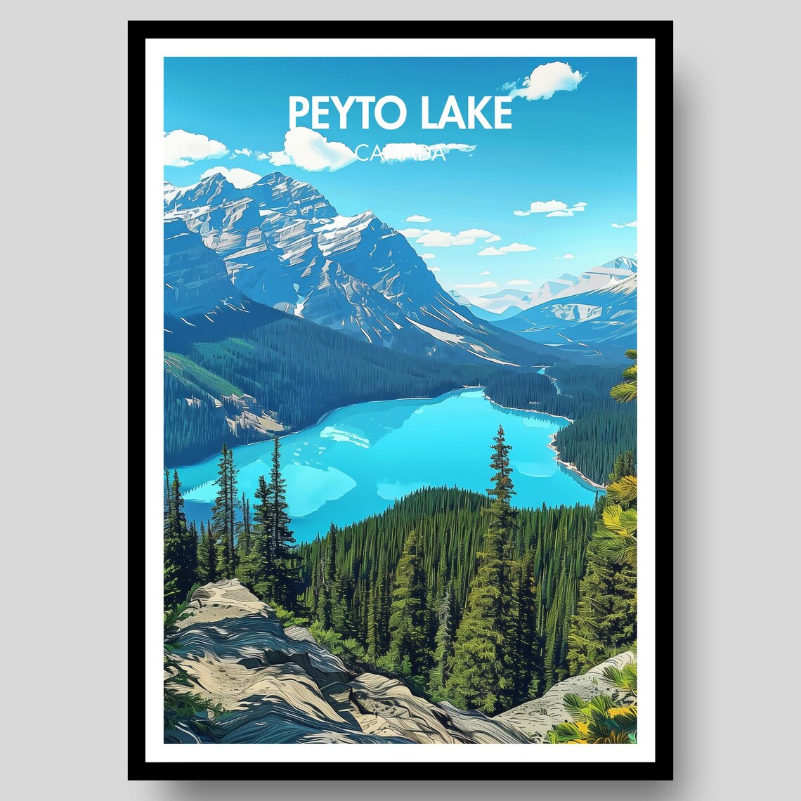 Peyto Lake Travel Poster, Banff National Park Canada