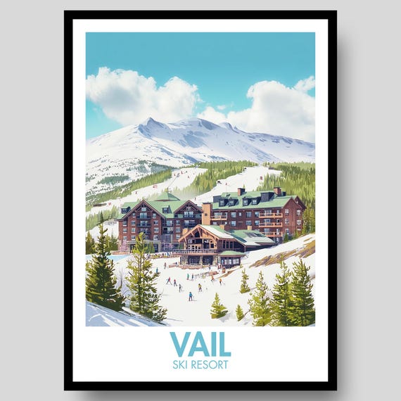 Vail Ski Resort Poster Print Colorado Wall Art Gifts